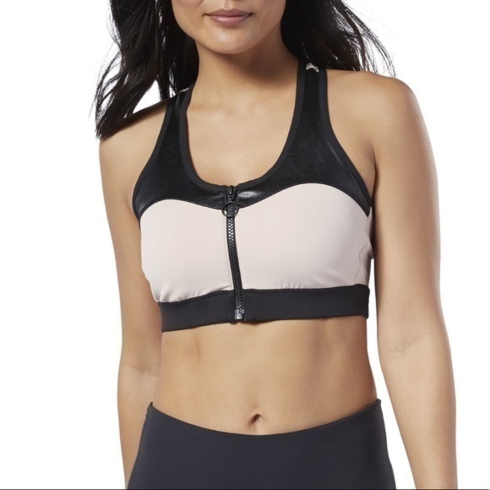 NWT Reebok Cardio Zip Medium Impact Sports Bra size medium womens sports bra